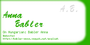 anna babler business card